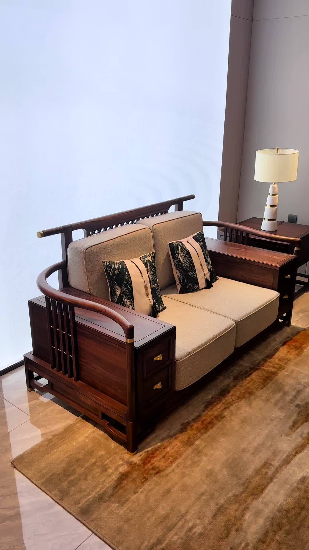 新中式沙发推荐 沙发 新中式沙发 客厅沙发 实木沙发-度小视