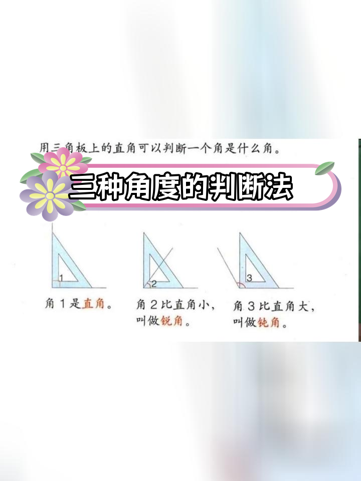 快速区分直角,锐角和钝角的技巧