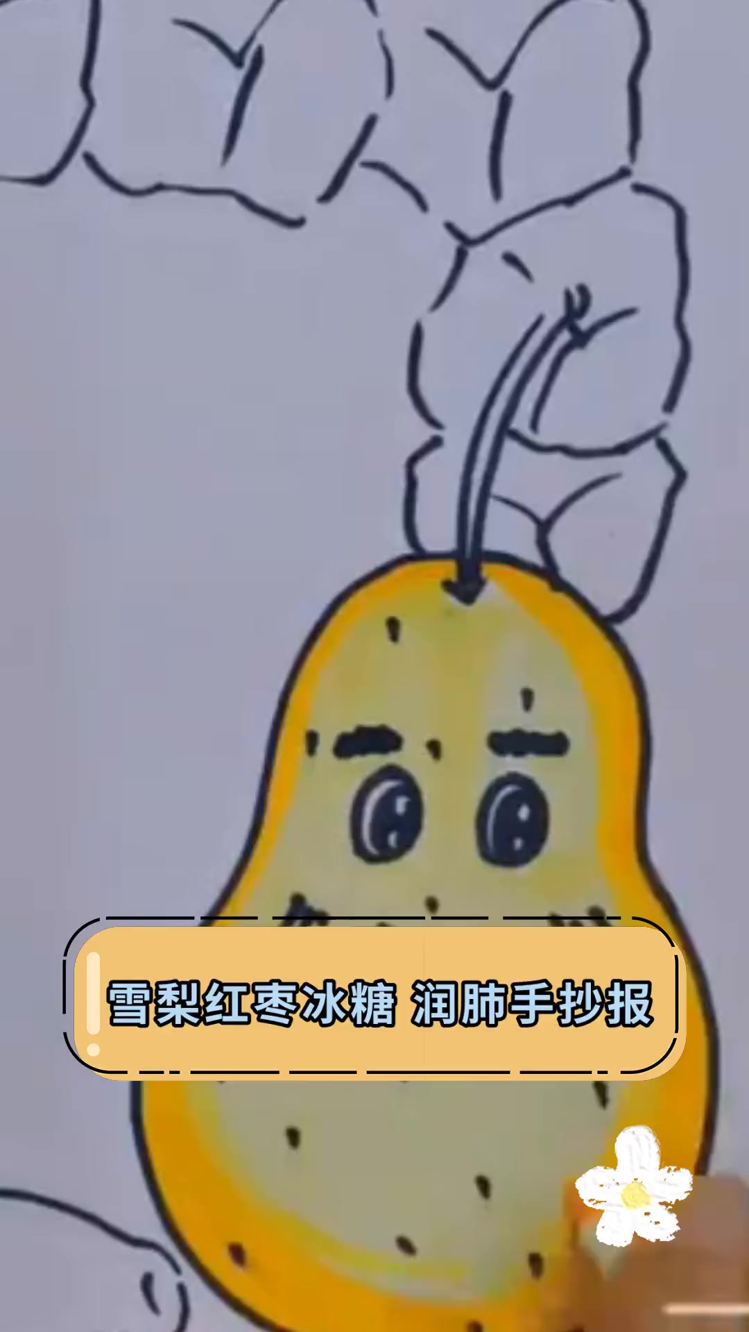 雪梨红枣冰糖,润肺手抄报