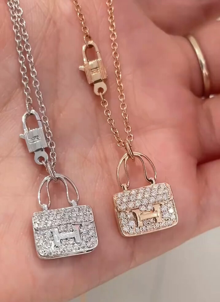 爱马仕包包项链满钻