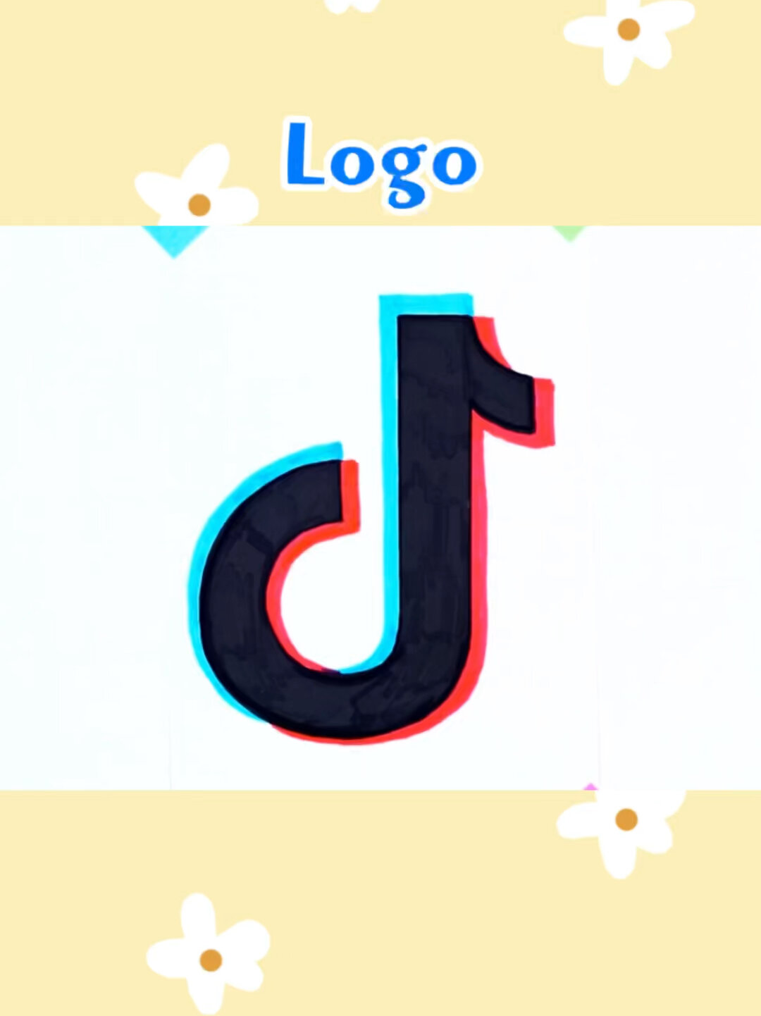抖音logo 创意简笔画 简笔画