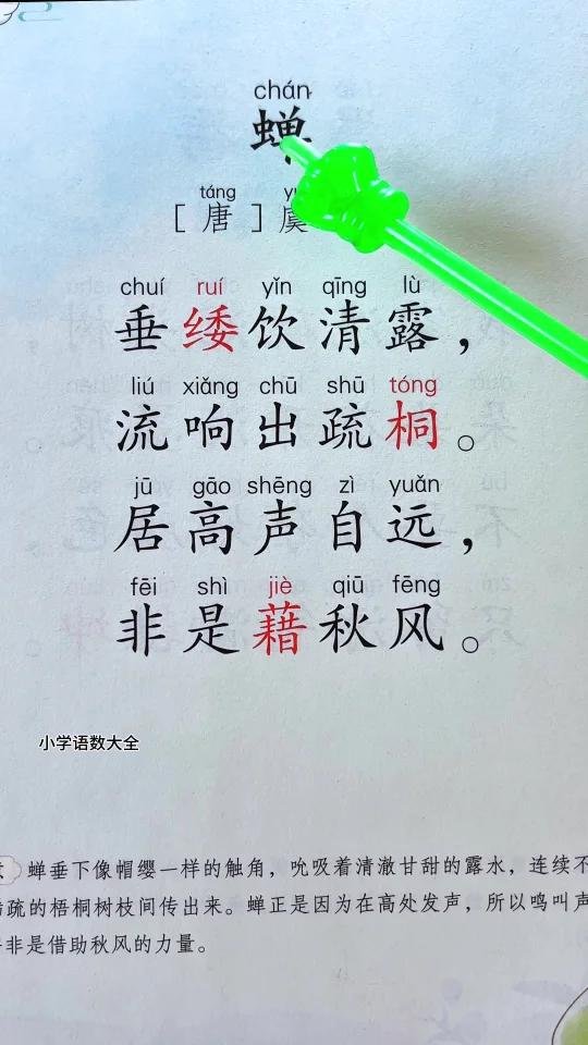 蝉.古诗诵读 古诗词 小学语文 每天学习