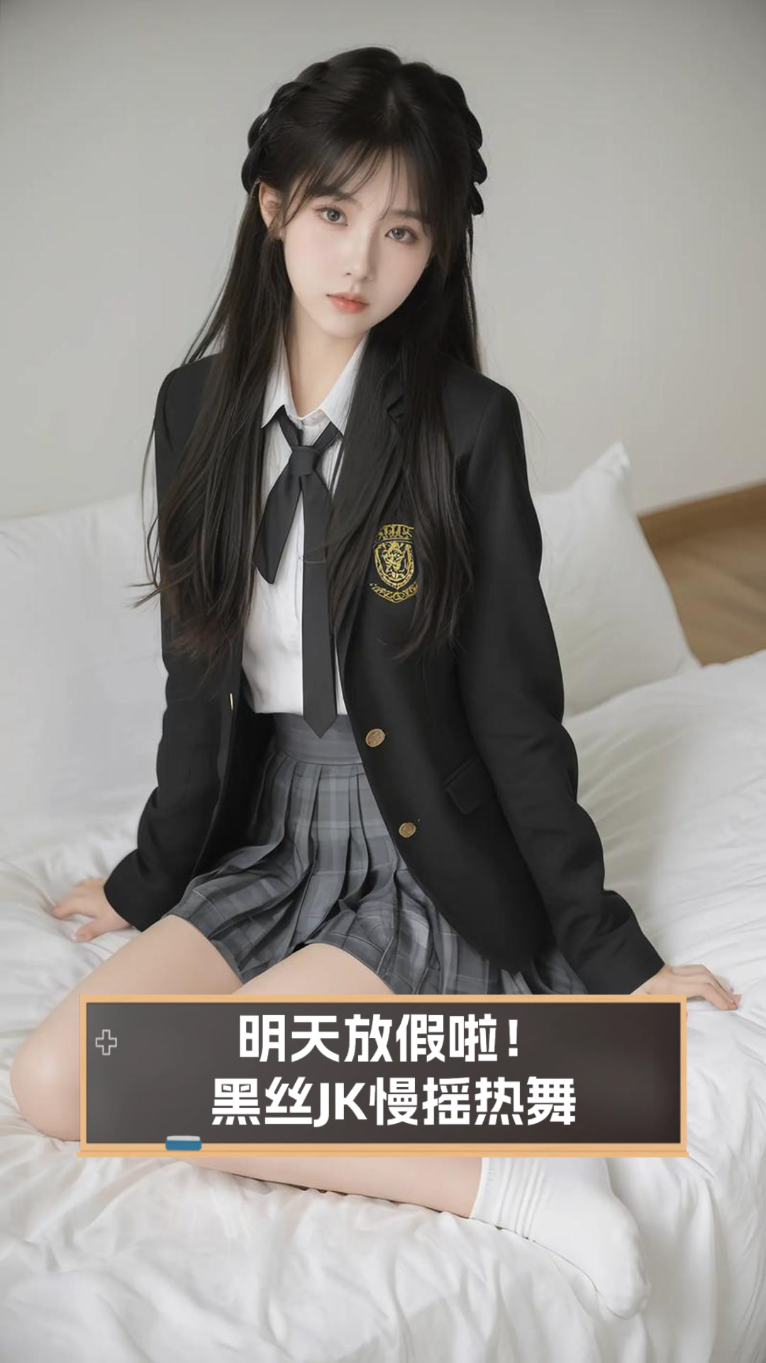 明天放假啦!黑丝jk慢摇热舞