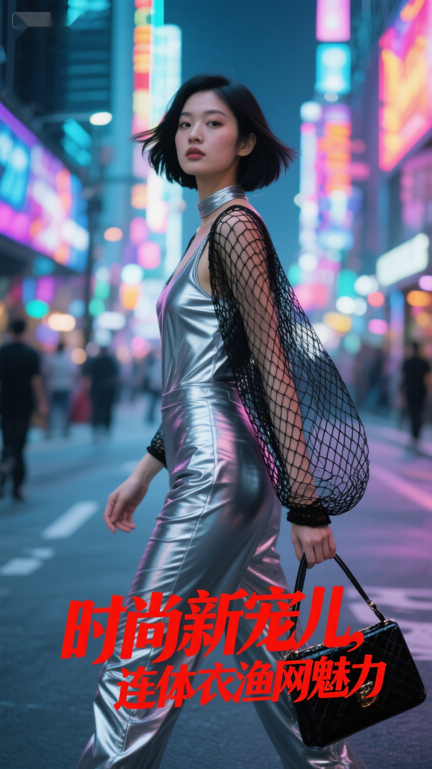 时尚新宠儿,连体衣渔网魅力