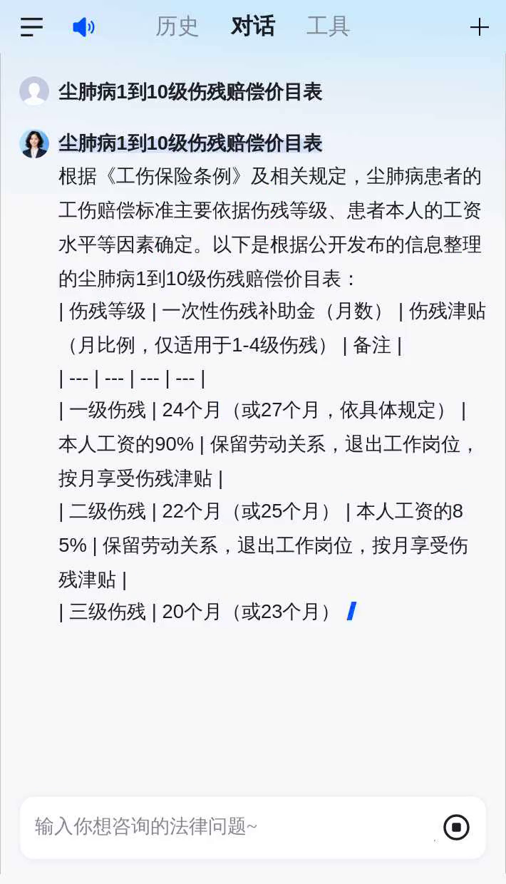 1到10级轻伤价目表