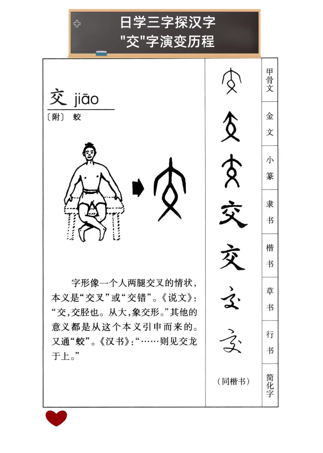 日学三字探汉字 交字演变历程