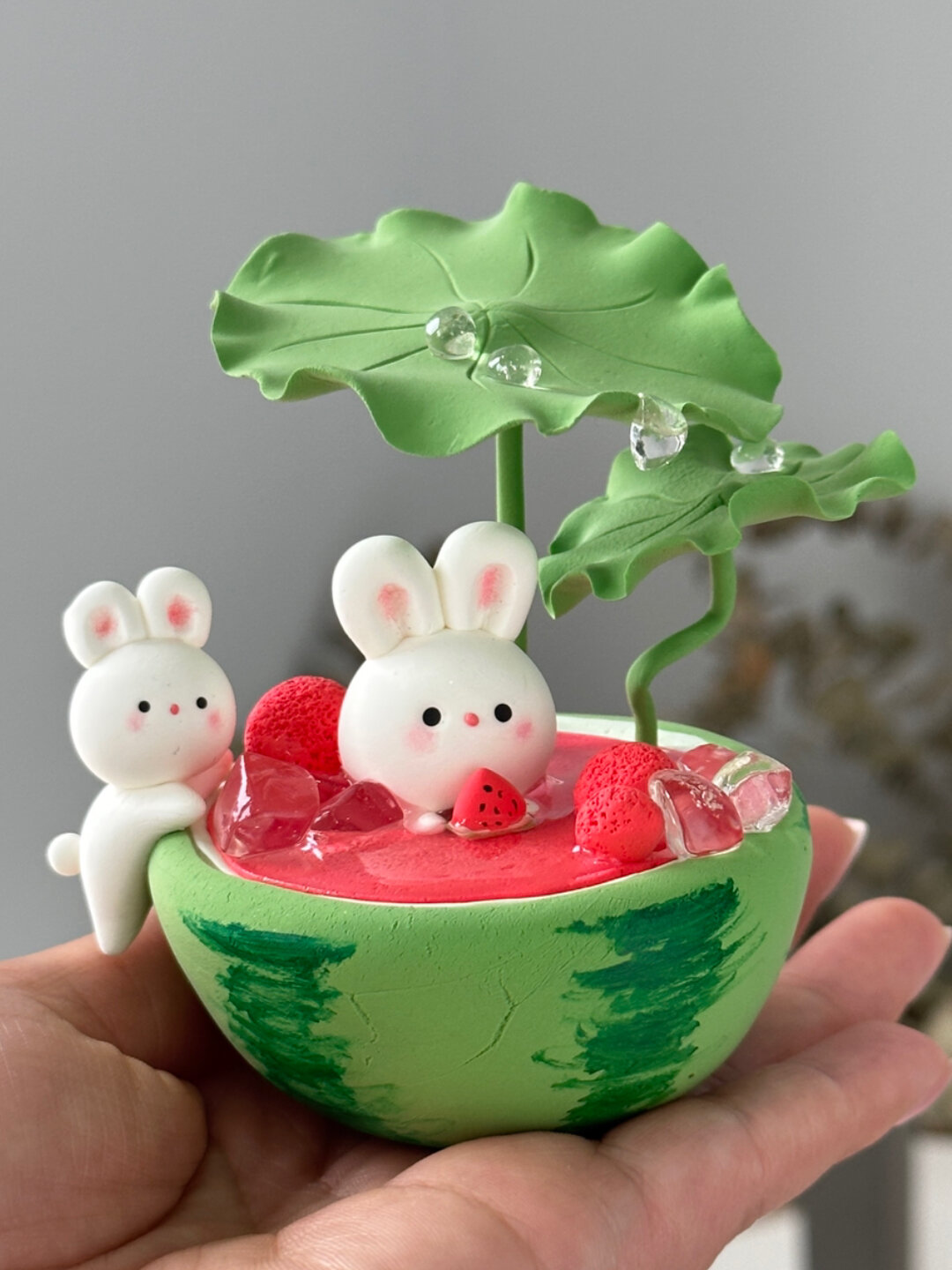 粘土教程|西瓜泳池小荷塘