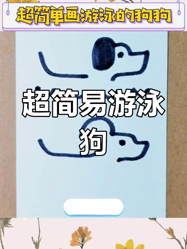 狗狗游泳简笔画图片