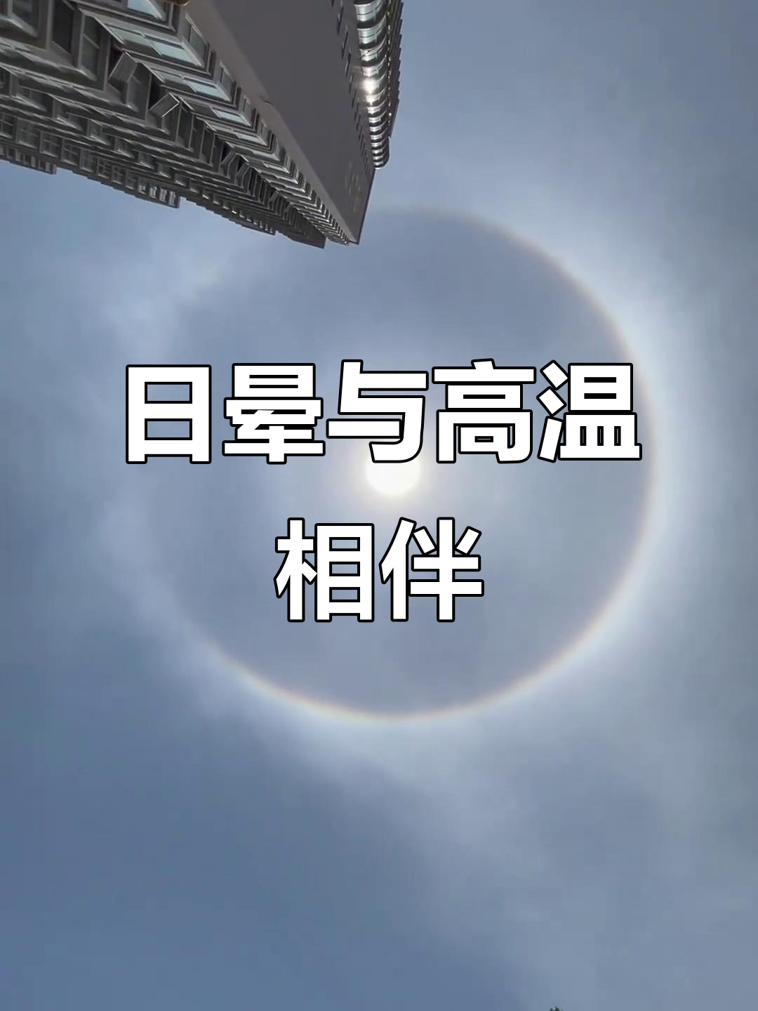 西安高温下的日晕奇观,热到快化了!