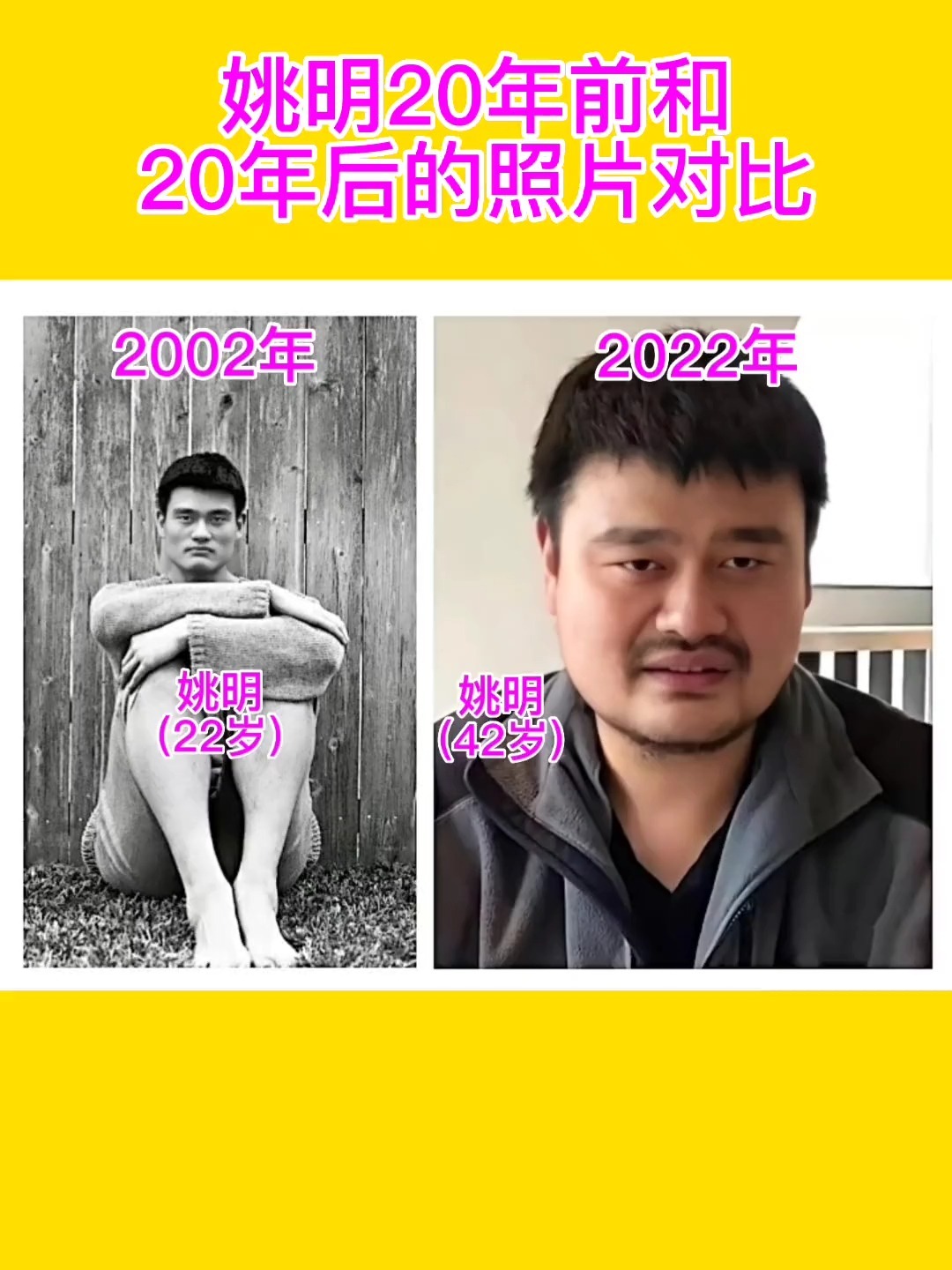 姚明20年前和20年后的照片对比 人物故