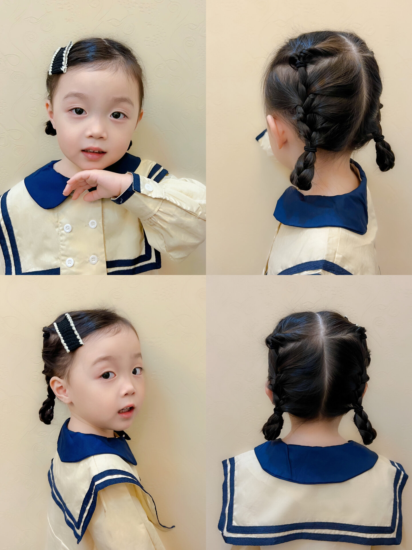 可爱双丸子幼儿园发型