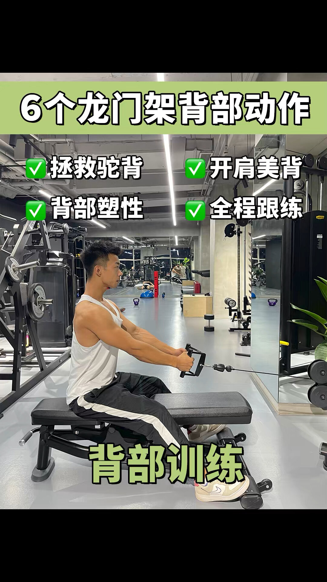 新手入门只用一台龙门架6个练背动作