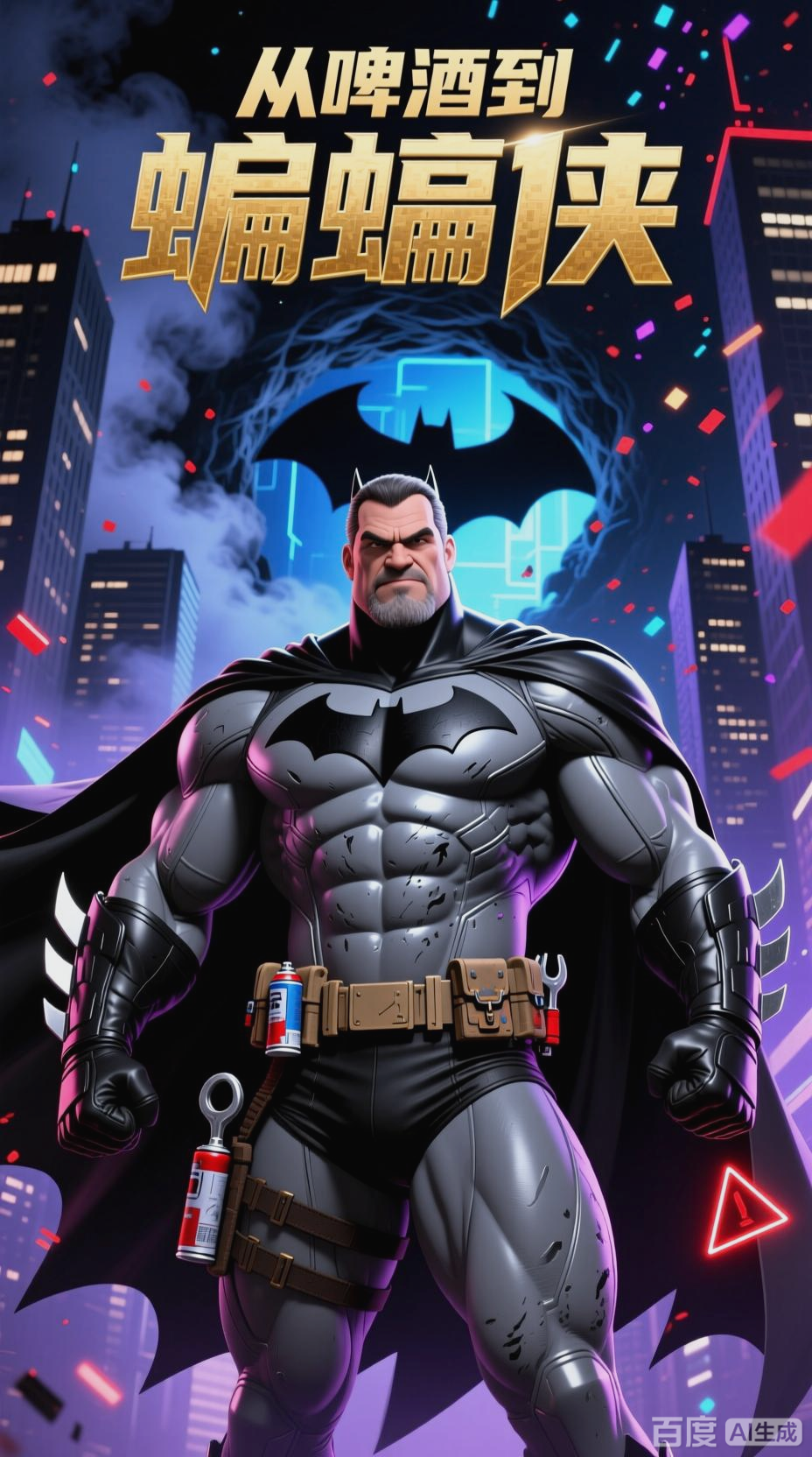 肌肉大叔的蝙蝠侠变身之旅