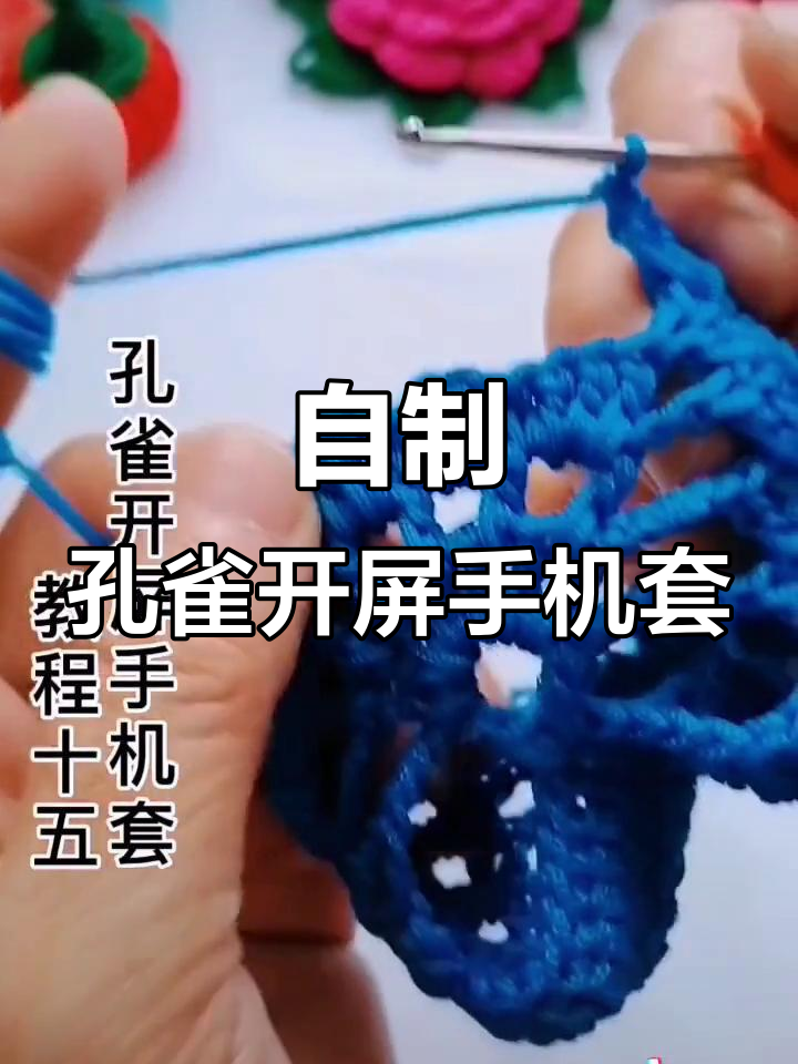 手工编织孔雀开屏手机套,详细教程来啦!
