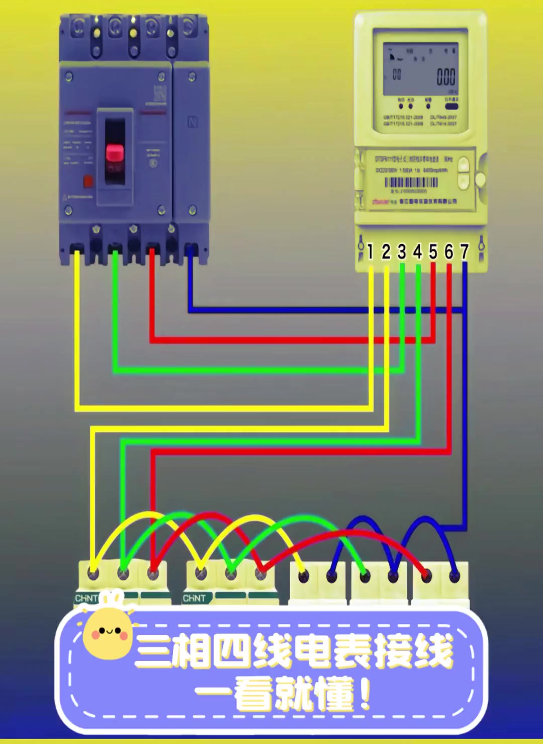 三相4线电表零线接法图片