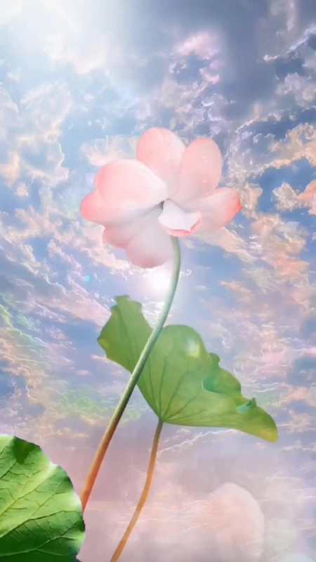 唯美七彩祥云荷花素材 星辰似你 手机摄影 唯美意境 治愈系风景 诗情