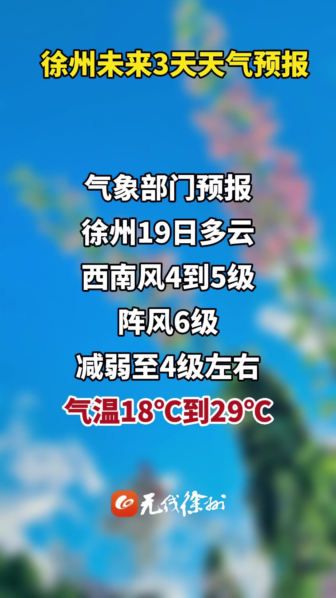 徐州未来3天天气预报 最新消息 江苏全民目击 天气预报