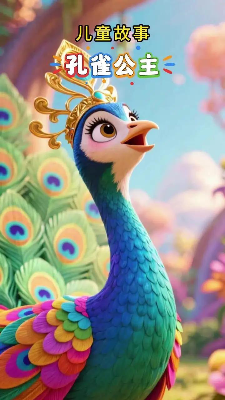 孔雀公主的故事 小猴子皮皮在神秘森林发现金光小路,遇见失去魔法羽毛