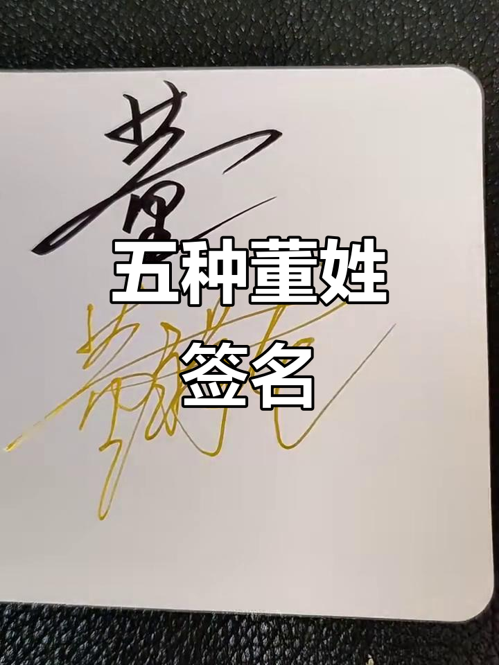 董姓五种经典签名,风格各异