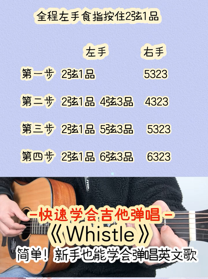 whistle简谱吉他图片