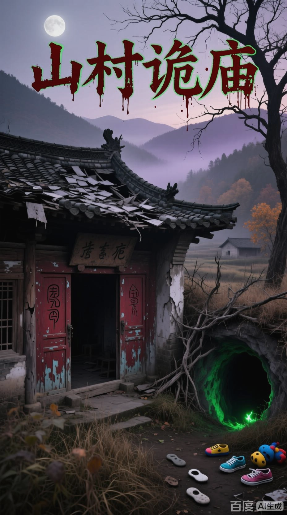 山村破庙,孩童惊魂记