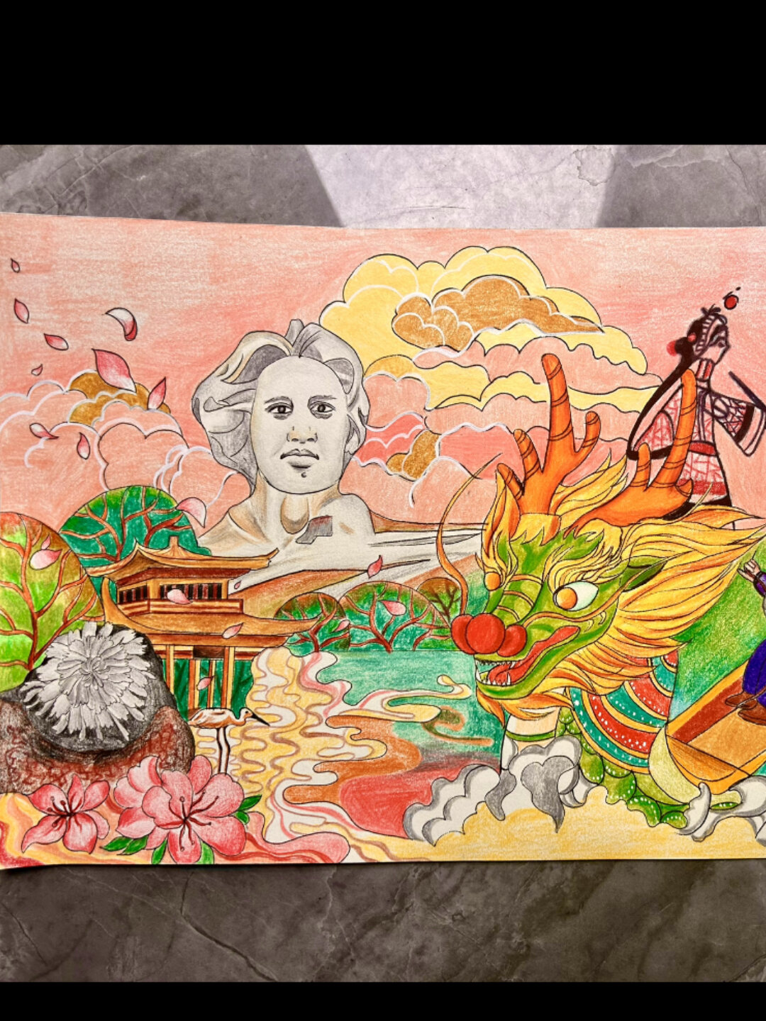 湖南长沙家乡绘画主题画