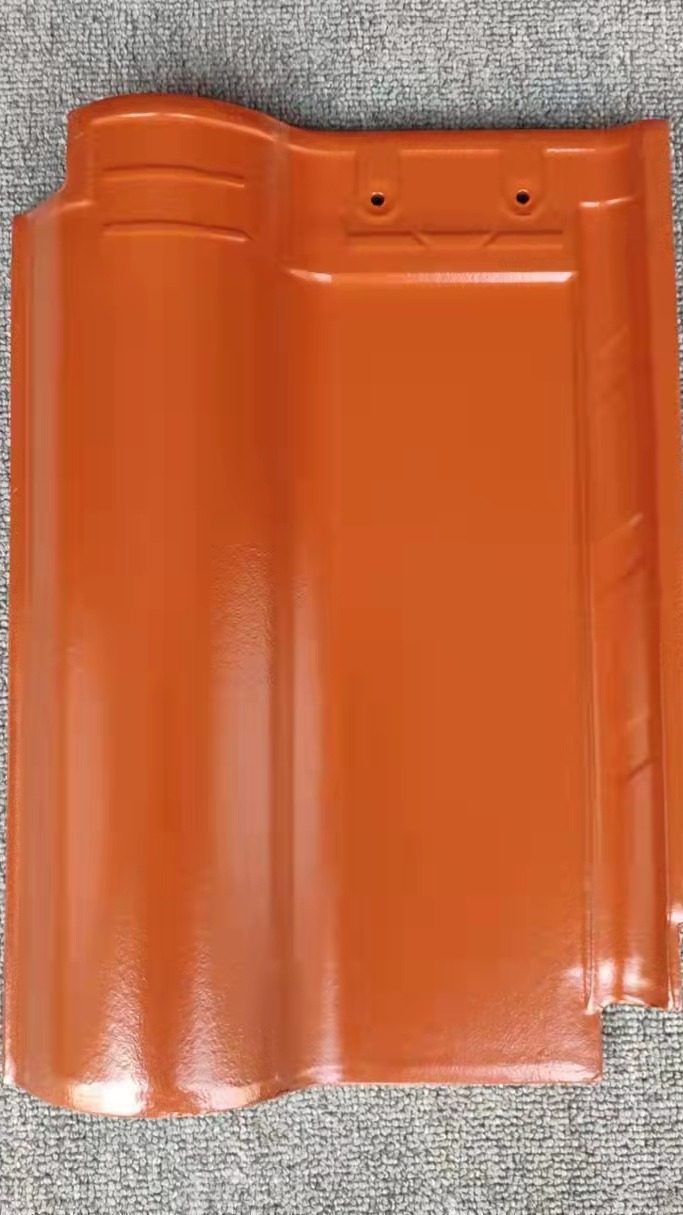 全瓷铁红中式罗曼瓦安装效果图-度小视