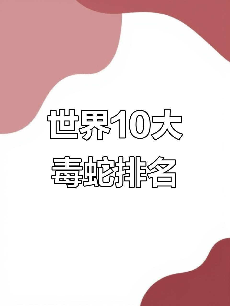 全球十大毒蛇大揭秘,谁才是最致命的?