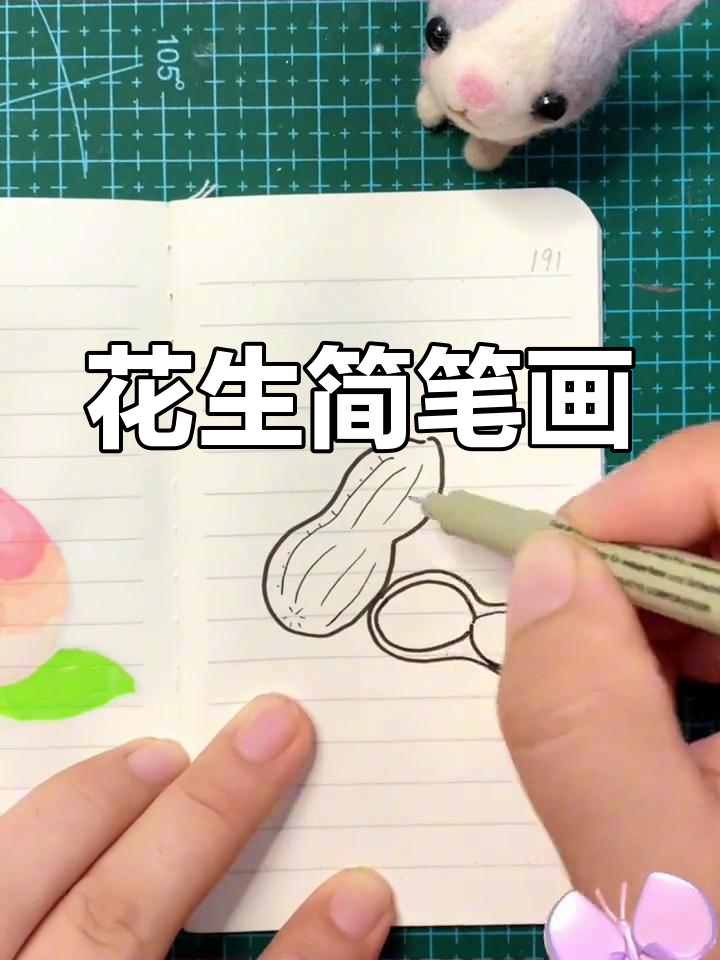 用简单线条勾勒出香脆花生的形象,轻松又有趣!