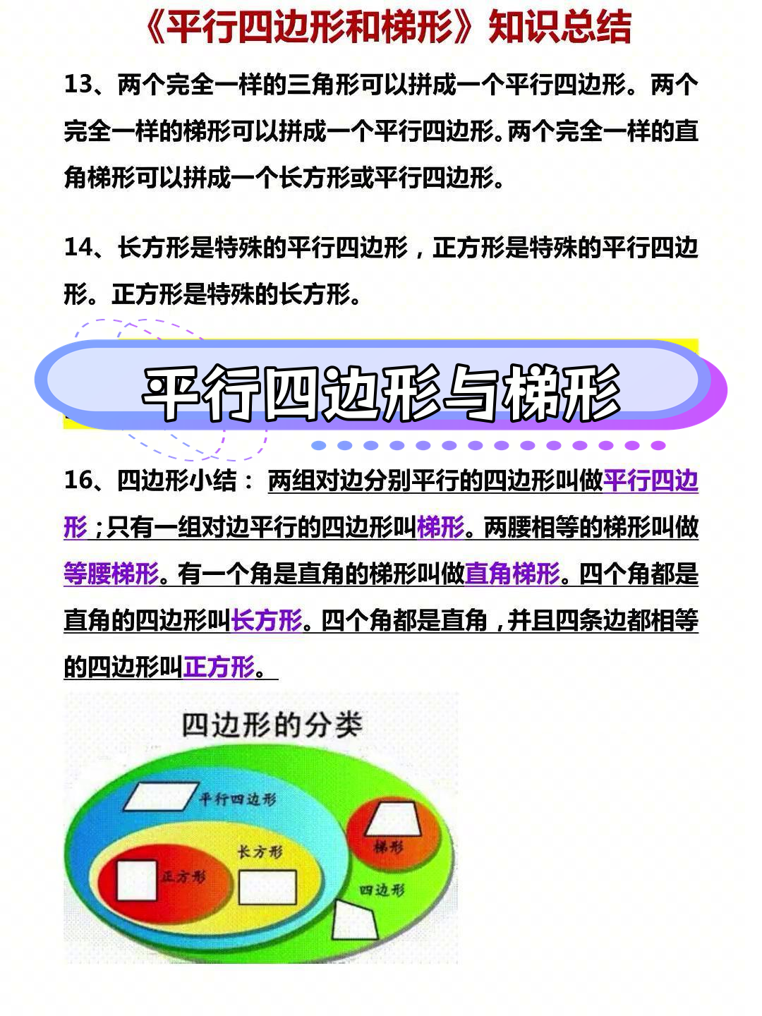 四年级数学平行四边形和梯形课件(四年级数学平行四边形和梯形测试题)
