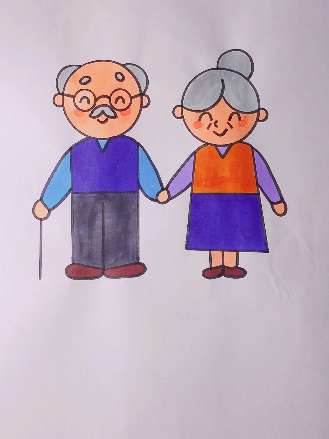 重阳节爷爷奶奶这样画