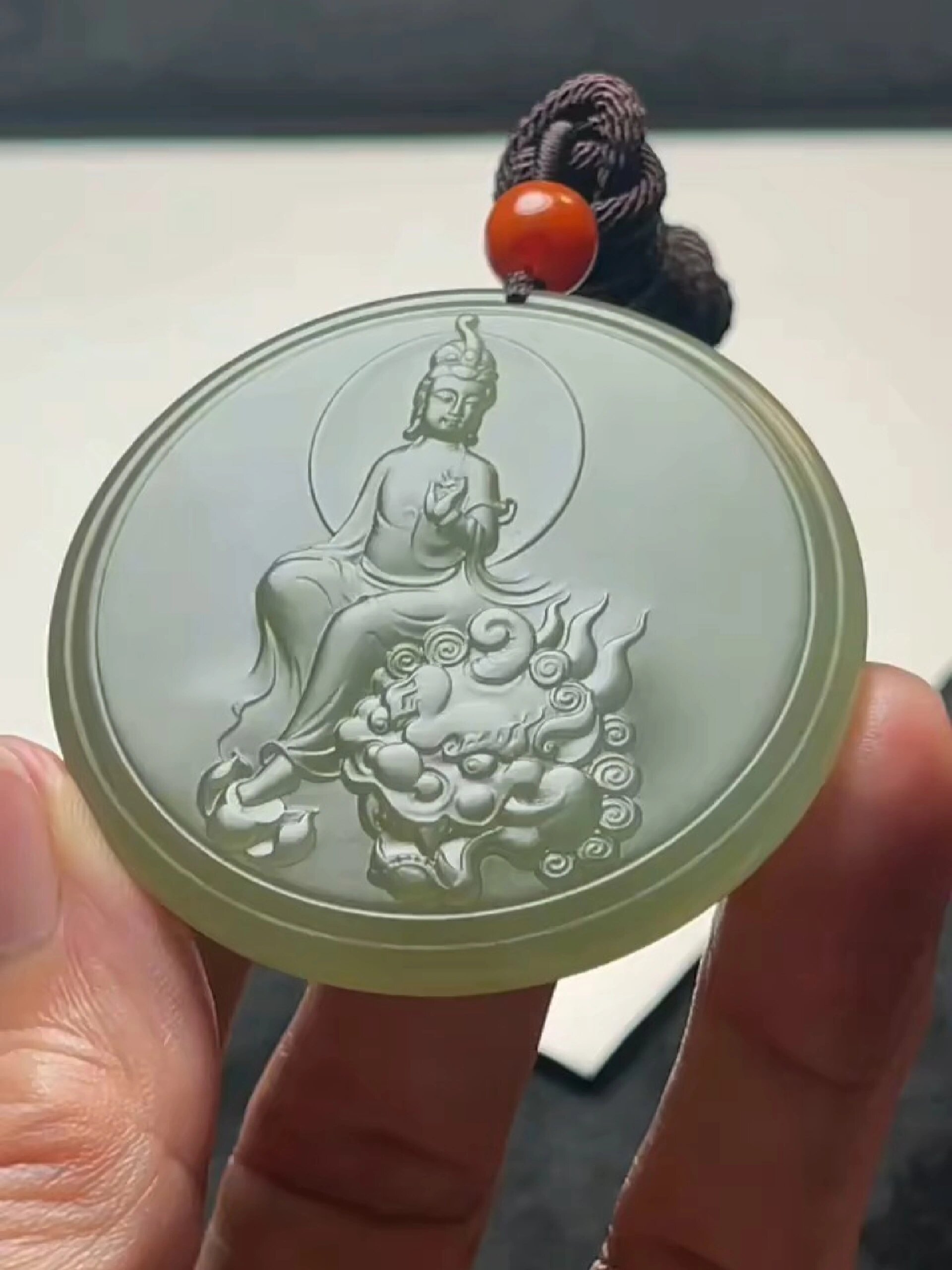 和田玉文殊菩萨生肖兔本命佛