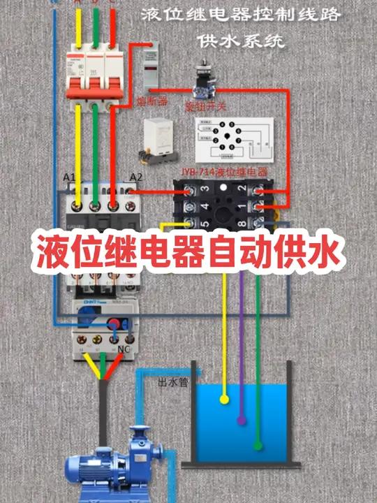 液位继电器自动供水控制线路接线方法