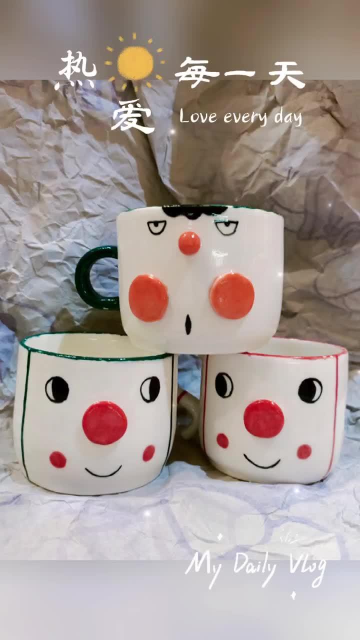 杯子控 手工diy 一起玩手工吧 这也太可爱了吧 手工陶艺-度小视