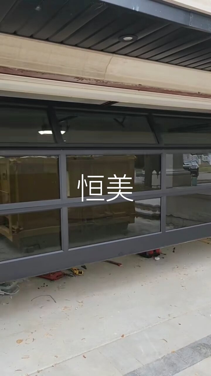 铝合金玻璃翻板车库门