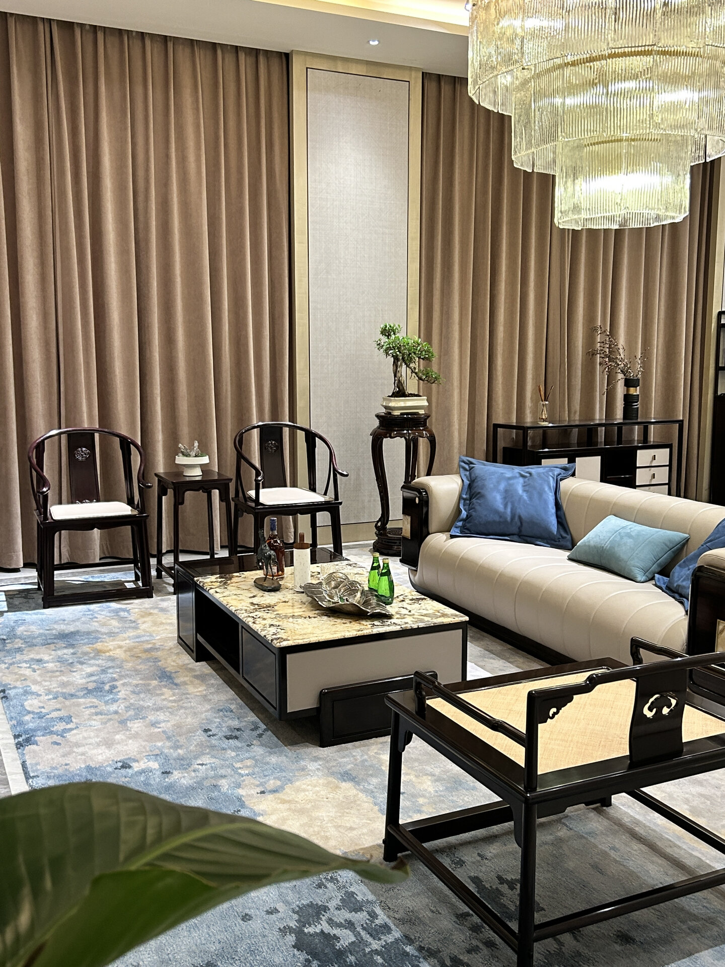 客厅中西式家具组合搭配简直不要太好看