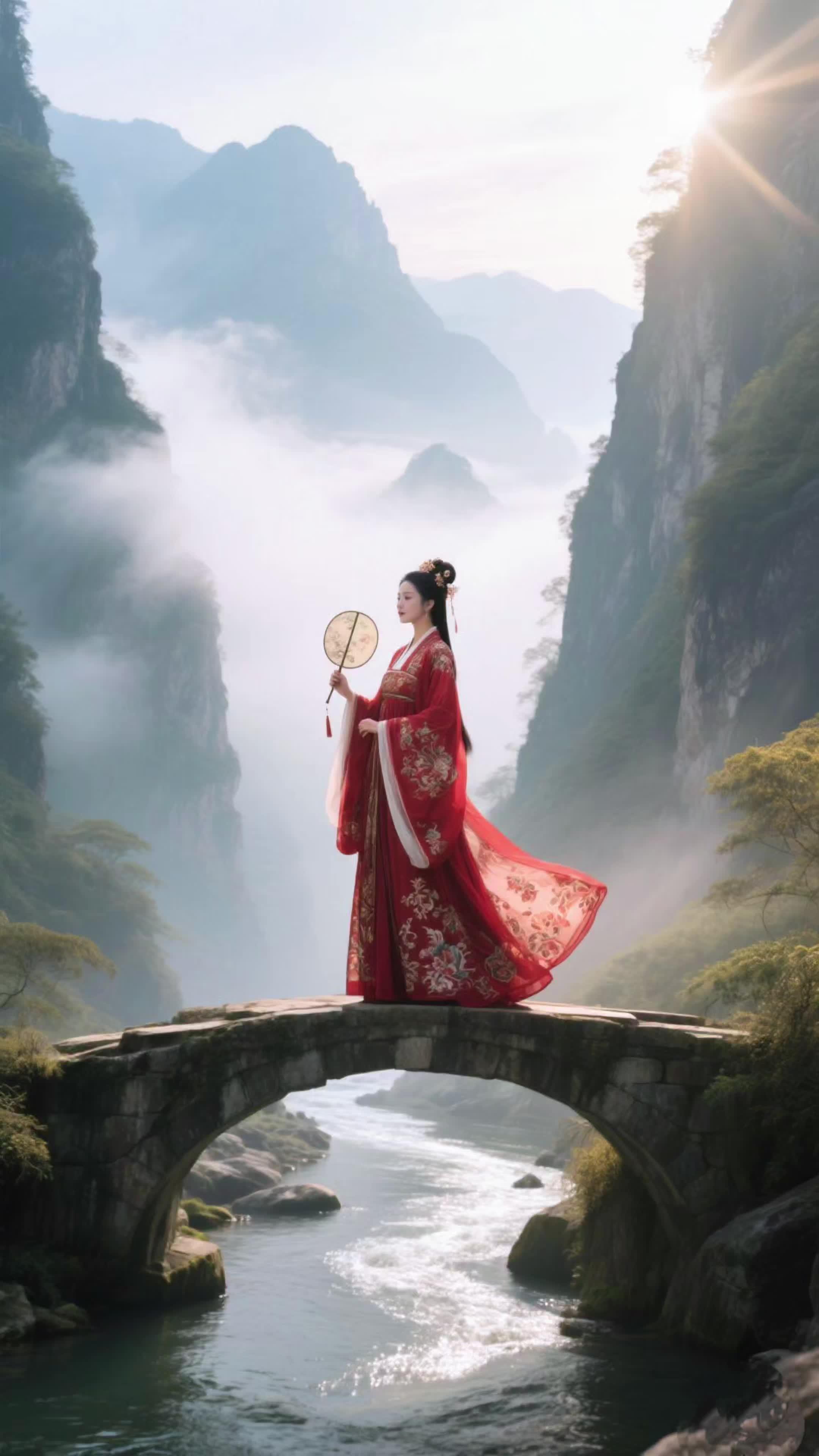 人间仙境,最美大峡谷,古风妹子,惊艳全网