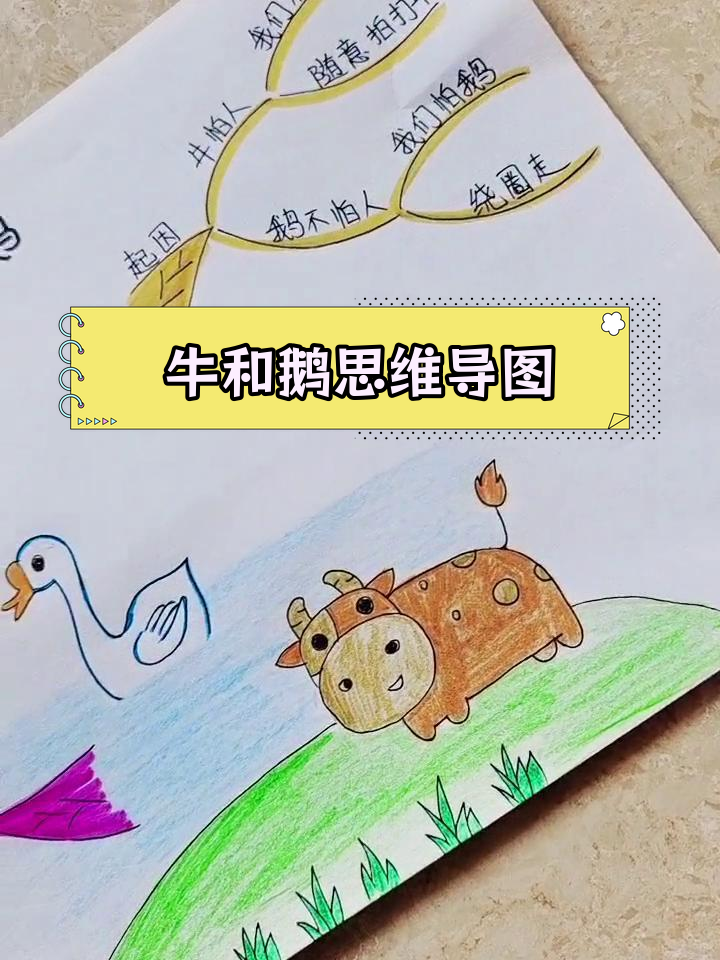 四年级语文:牛和鹅的思维导图解析