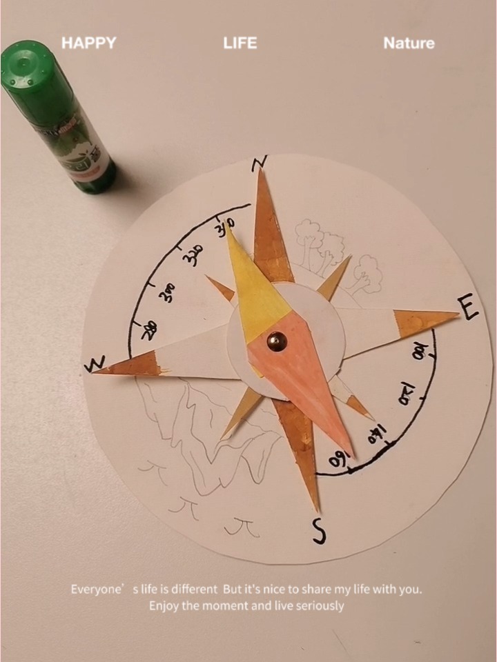 二年级手工科学作业指南针~哦