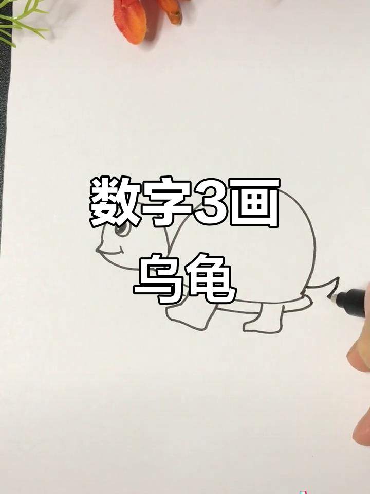 用数字3轻松画可爱乌龟,简单又好玩