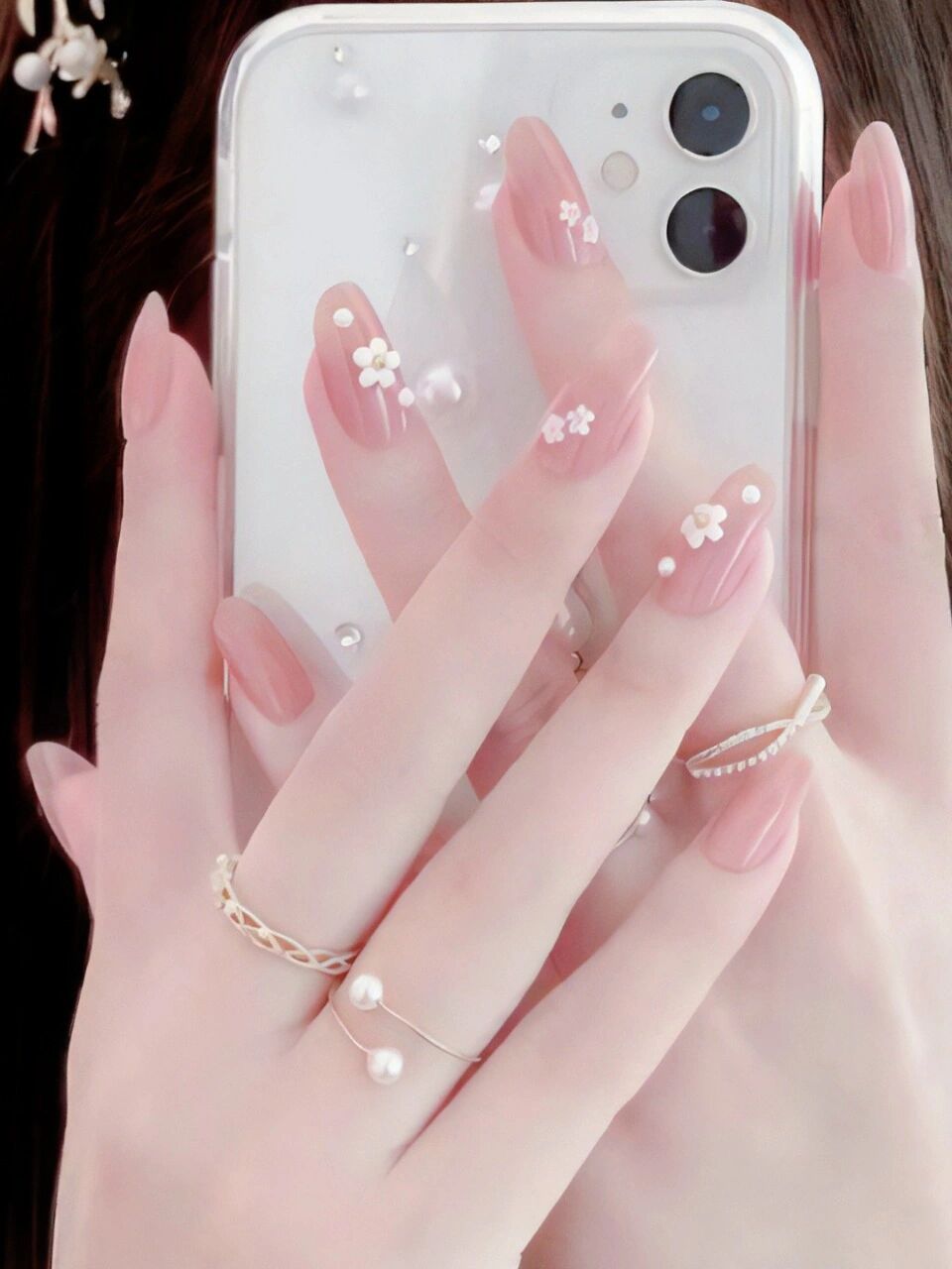 夏天指甲2023新款美甲显手白高级气质简单