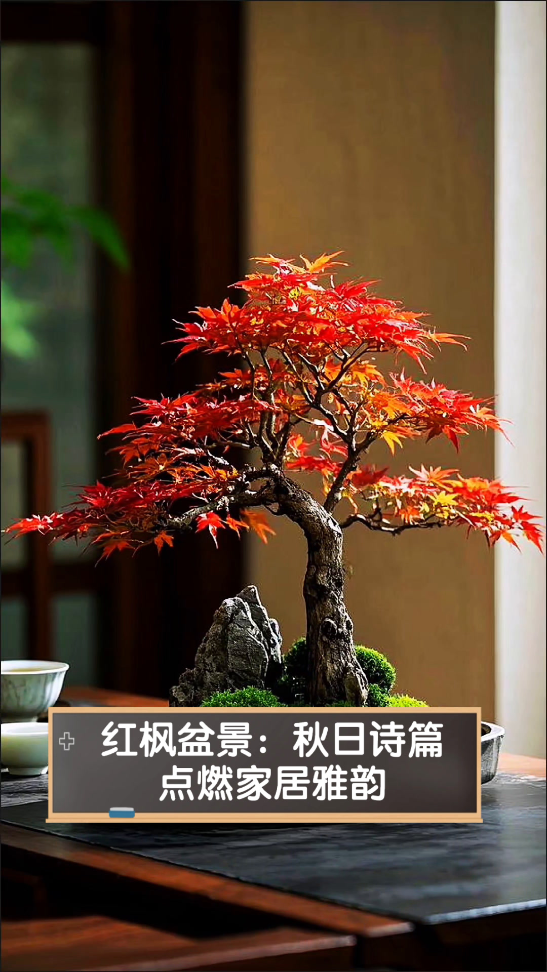 红枫盆景:秋日诗篇,点燃家居雅韵