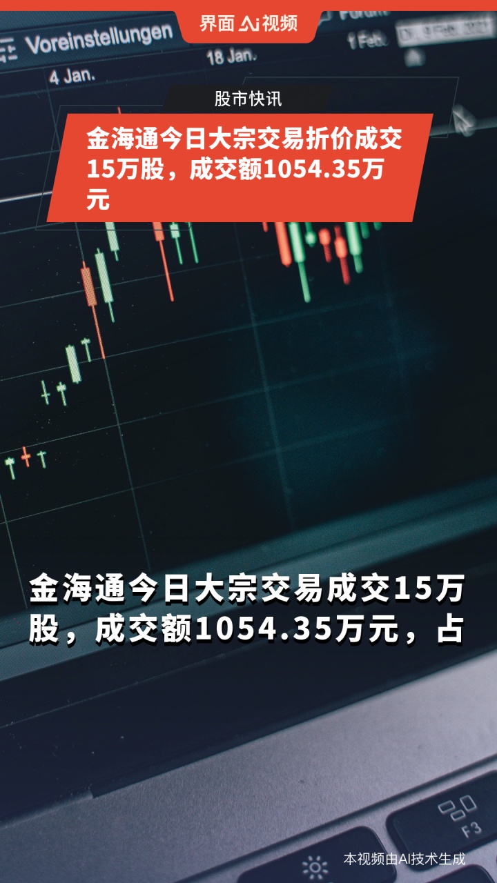 金海通今日大宗交易折价成交15万股成交额105435万元