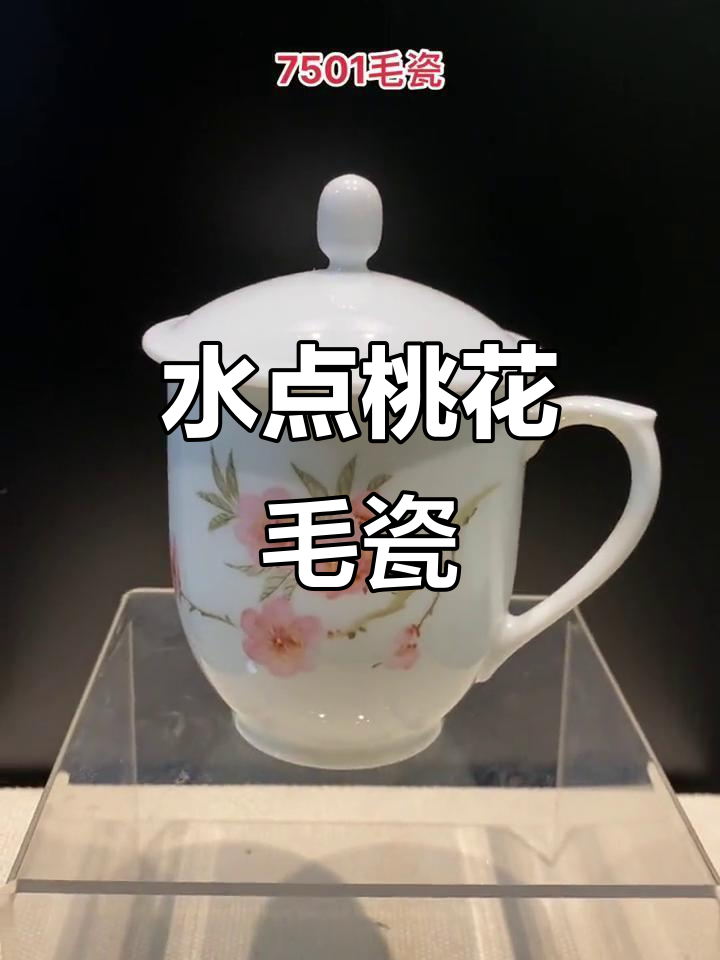 7501毛瓷珍品,釉上水点桃花图案揭秘