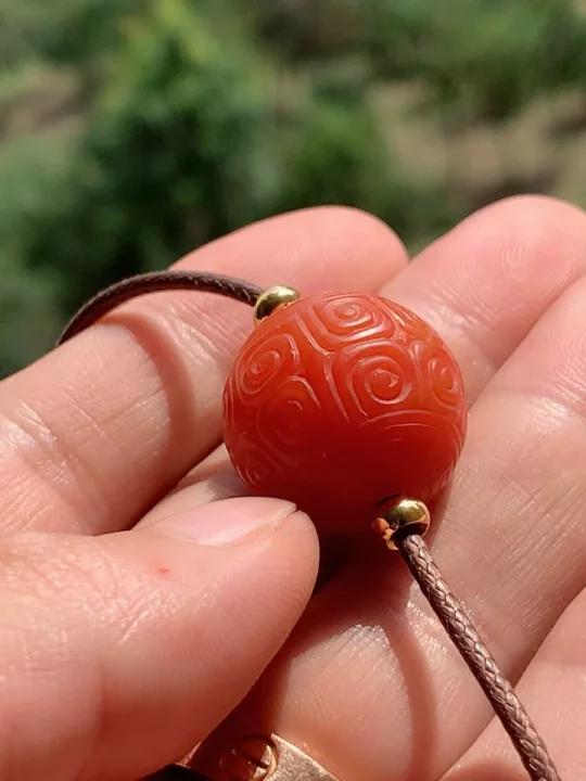 保山南红回纹珠20mm