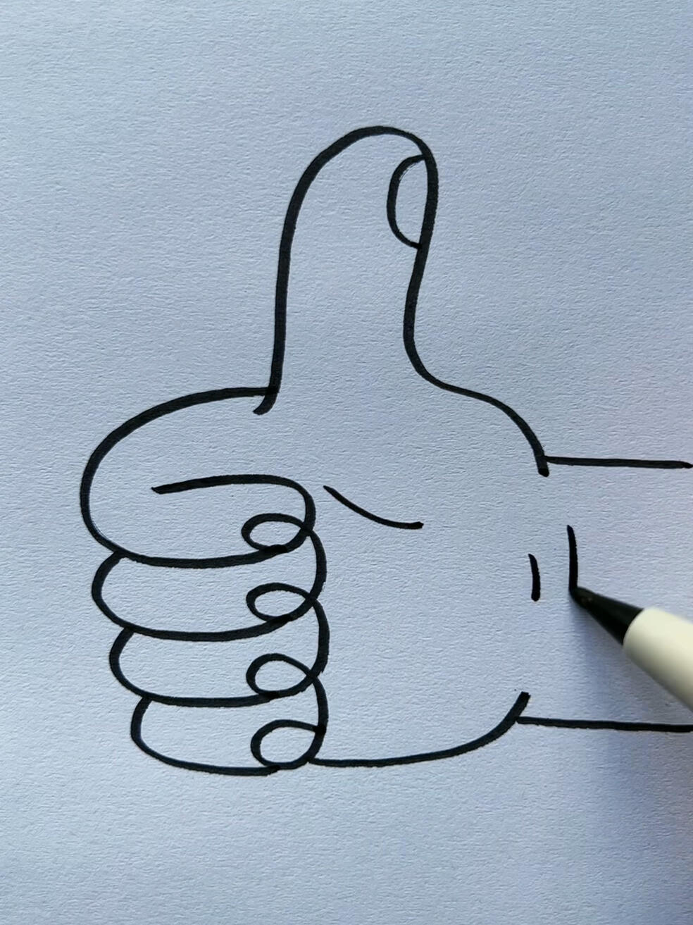 简笔画点赞手势