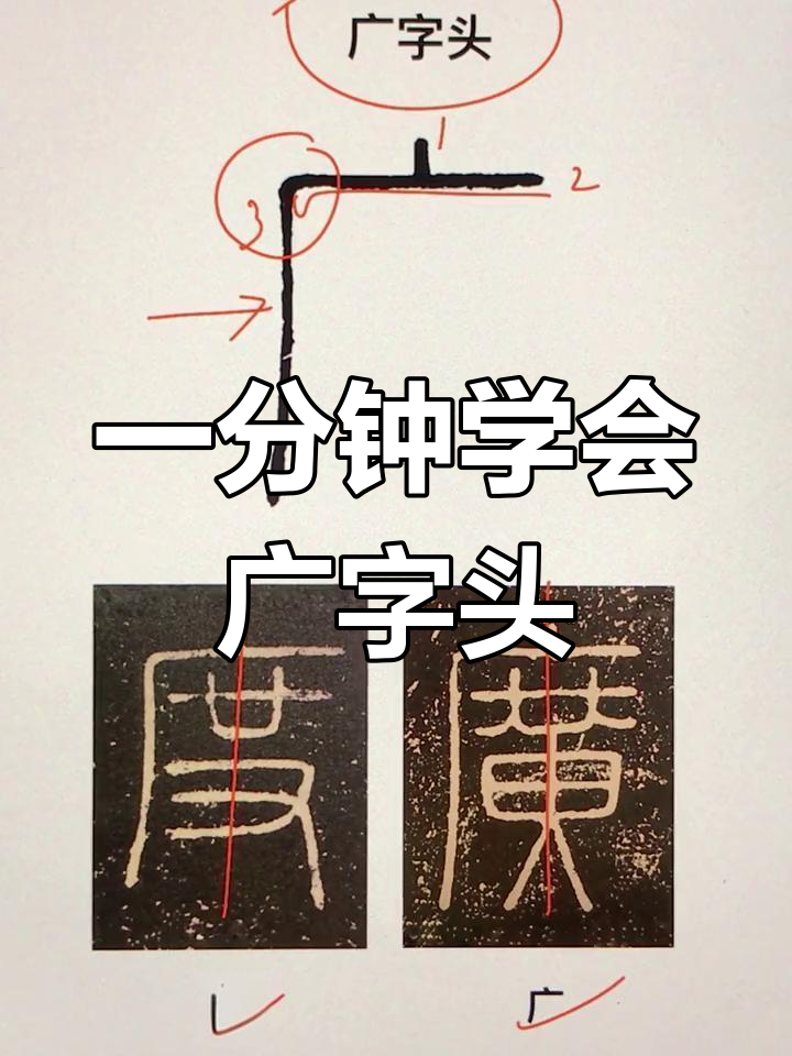轻松学篆书:广字头写法详解,掌握小技巧