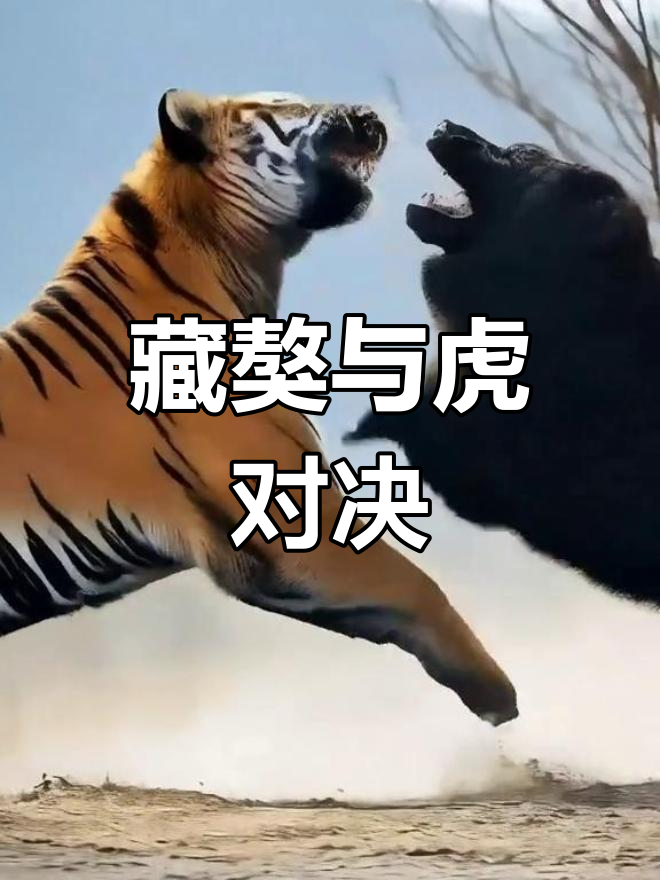 藏獒vs老虎图片