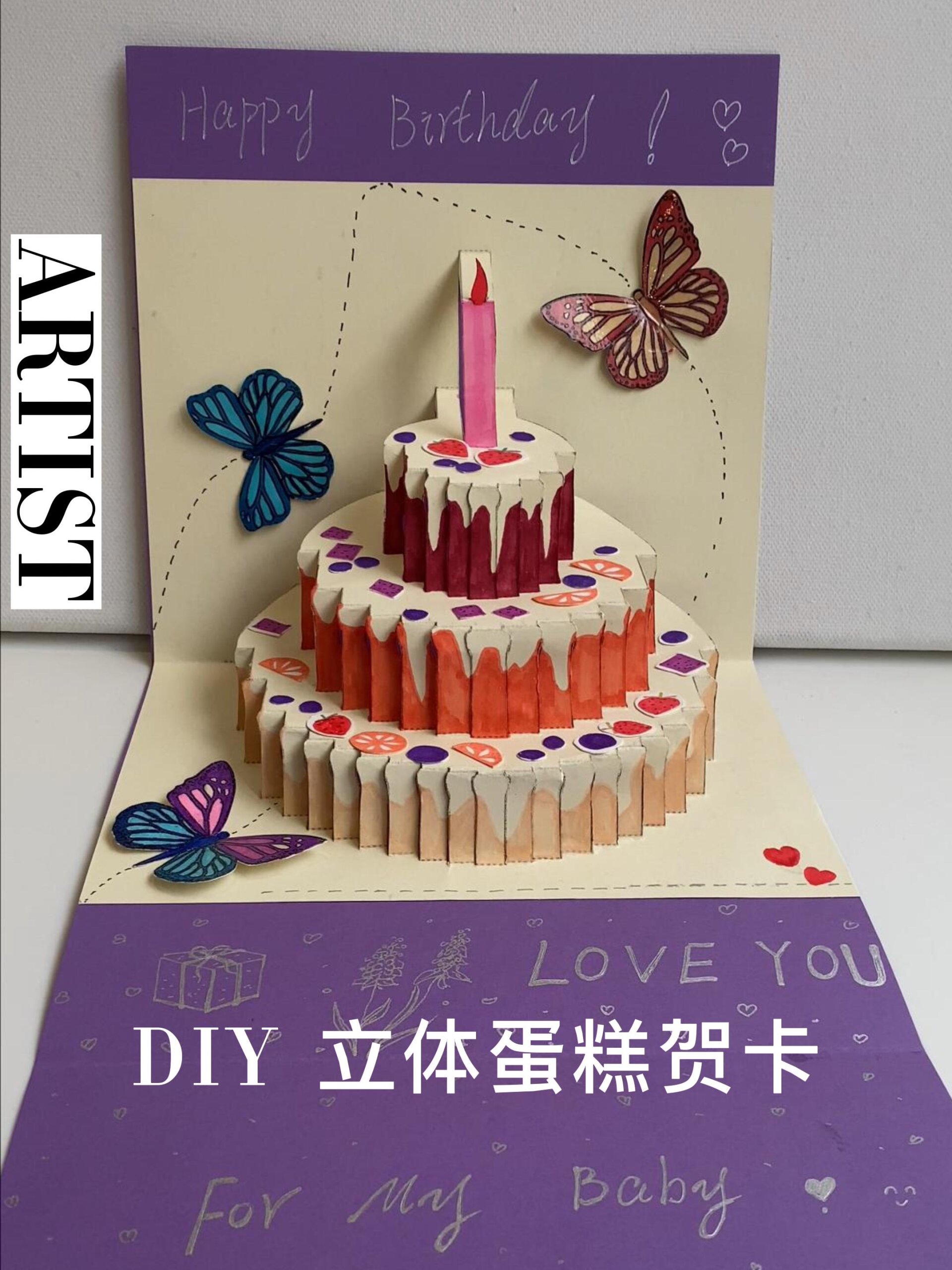 diy 立体蛋糕贺卡 你喜欢什么味的蛋糕呀