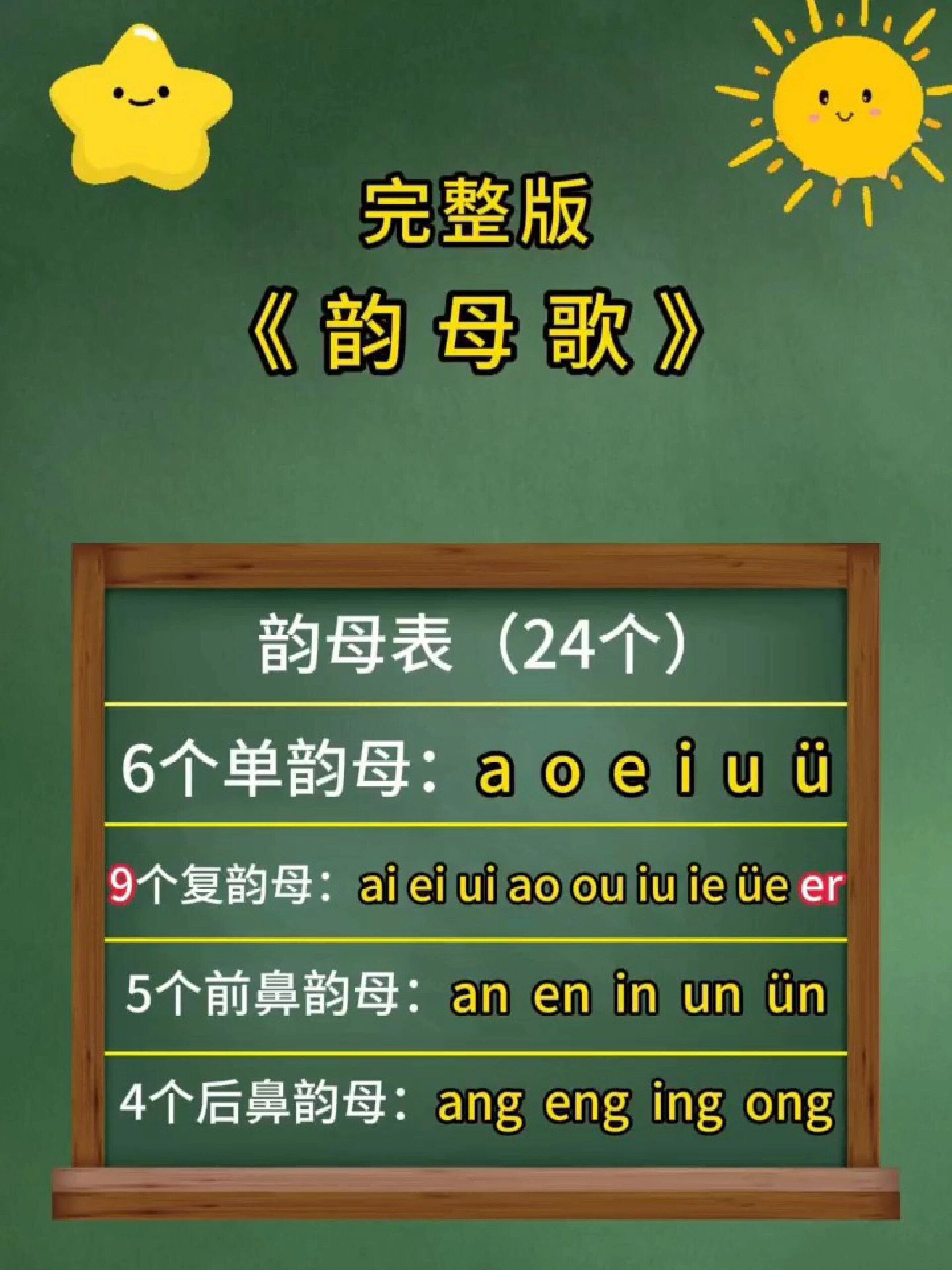 韵母儿歌完整版,快来学习一下吧